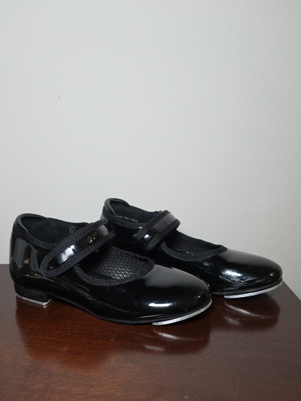 Danskin Black Patent Mary Jane Tap Shoes with Strap